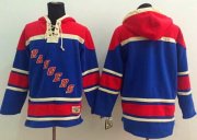 Wholesale Cheap Rangers Blank Blue Sawyer Hooded Sweatshirt Stitched NHL Jersey
