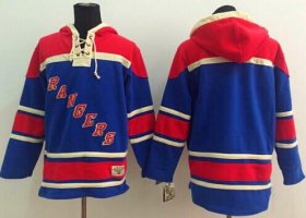 Wholesale Cheap Rangers Blank Blue Sawyer Hooded Sweatshirt Stitched NHL Jersey