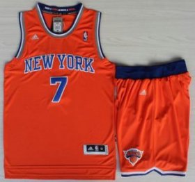 Wholesale Cheap New York Knicks #7 Carmelo Anthony Orange Revolution 30 Swingman Jersey Shorts Suits
