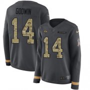 Wholesale Cheap Nike Buccaneers #14 Chris Godwin Anthracite Salute to Service Women's Stitched NFL Limited Therma Long Sleeve Jersey