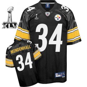 Wholesale Cheap Steelers #34 Rashard Mendenhall Black Super Bowl XLV Stitched NFL Jersey