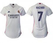 Wholesale Cheap Women 2020-2021 Real Madrid home aaa version 7 white Soccer Jerseys