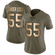 Wholesale Cheap Nike Cowboys #55 Leighton Vander Esch Olive/Gold Women's Stitched NFL Limited 2017 Salute to Service Jersey