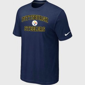 Wholesale Cheap Nike NFL Pittsburgh Steelers Heart & Soul NFL T-Shirt Midnight Blue