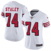 Wholesale Cheap Nike 49ers #74 Joe Staley White Rush Women's Stitched NFL Vapor Untouchable Limited Jersey