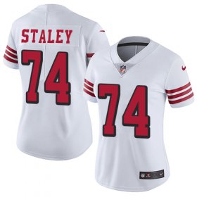 Wholesale Cheap Nike 49ers #74 Joe Staley White Rush Women\'s Stitched NFL Vapor Untouchable Limited Jersey