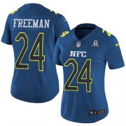 Wholesale Cheap Nike Falcons #24 Devonta Freeman Navy Women's Stitched NFL Limited NFC 2017 Pro Bowl Jersey
