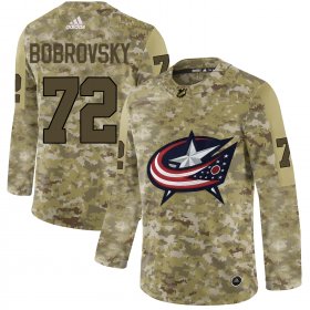 Wholesale Cheap Adidas Blue Jackets #72 Sergei Bobrovsky Camo Authentic Stitched NHL Jersey