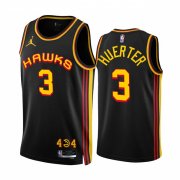 Wholesale Cheap Men's Atlanta Hawks #3 Kevin Huerter 2022-23 Black Statement Edition Stitched Jersey