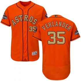 Wholesale Cheap Astros #35 Justin Verlander Orange FlexBase Authentic 2018 Gold Program Cool Base Stitched MLB Jersey