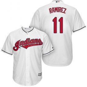 Wholesale Cheap Indians #11 Jose Ramirez White New Cool Base Stitched MLB Jersey