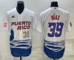 Cheap Men's Puerto Rico Baseball #39 Edwin Diaz Number 2023 White World Baseball Classic Stitched Jersey