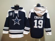 Wholesale Cheap Men's Dallas Cowboys #19 Amari Cooper Navy Blue Ageless Must Have Lace Up Pullover Hoodie