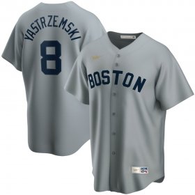 Wholesale Cheap Boston Red Sox #8 Carl Yastrzemski Nike Road Cooperstown Collection Player MLB Jersey Gray