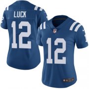 Wholesale Cheap Nike Colts #12 Andrew Luck Royal Blue Team Color Women's Stitched NFL Vapor Untouchable Limited Jersey