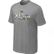 Wholesale Cheap Men's Baltimore Ravens 2012 Super Bowl XLVII On Our Way T-Shirt Light Grey