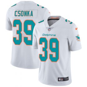 Wholesale Cheap Nike Dolphins #39 Larry Csonka White Men\'s Stitched NFL Vapor Untouchable Limited Jersey