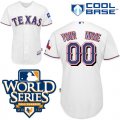 Wholesale Cheap Rangers Customized Authentic White Cool Base MLB Jersey w/2010 World Series Patch (S-3XL)