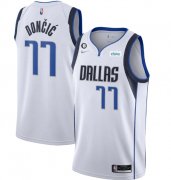 Wholesale Cheap Men's Dallas Mavericks #77 Luka Doncic White No.6 Patch Stitched Jersey
