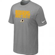 Wholesale Cheap Nike Washington Redskins Just Do It Light Grey T-Shirt