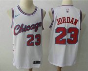 Wholesale Cheap Men's Chicago Bulls #23 Michael Jordan White 2017-18 Nike City Edition Swingman Jersey