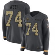 Wholesale Cheap Nike Bears #74 Germain Ifedi Anthracite Salute to Service Women's Stitched NFL Limited Therma Long Sleeve Jersey