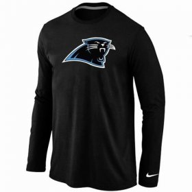 Wholesale Cheap Nike Carolina Panthers Logo Long Sleeve T-Shirt Black