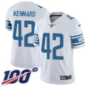 Wholesale Cheap Nike Lions #42 Devon Kennard White Men\'s Stitched NFL 100th Season Vapor Untouchable Limited Jersey