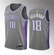 Wholesale Cheap Men's Sacramento Kings #18 Jalen Slawson Gray 2023 Draft City Edition Stitched Jersey