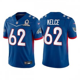 Wholesale Cheap Men\'s Philadelphia Eagles #62 Jason Kelce 2022 Royal NFC Pro Bowl Stitched Jersey
