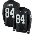 Wholesale Cheap Nike Raiders #84 Antonio Brown Black Team Color Men's Stitched NFL Limited Therma Long Sleeve Jersey