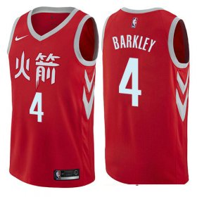 Wholesale Cheap Houston Rockets #4 Charles Barkley Red Nike NBA Men\'s Stitched Swingman Jersey City Edition
