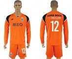 Wholesale Cheap Oporto #12 I.Casillas Orange Goalkeeper Long Sleeves Soccer Club Jersey