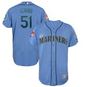 Wholesale Cheap Mariners #51 Ichiro Suzuki Light Blue 2019 Spring Training Flex Base Stitched MLB Jersey