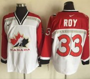 Wholesale Cheap Team CA. #33 Patrick Roy White/Red Nike Throwback Stitched NHL Jersey
