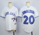 Wholesale Cheap Blue Jays #20 Josh Donaldson White Cool Base Stitched Youth MLB Jersey