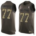 Wholesale Cheap Nike Falcons #77 James Carpenter Green Men's Stitched NFL Limited Salute To Service Tank Top Jersey