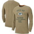 Wholesale Cheap Men's Green Bay Packers Nike Tan 2019 Salute to Service Sideline Performance Long Sleeve Shirt
