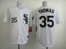 Wholesale Cheap White Sox #35 Frank Thomas White w75th Anniversary Commemorative Patch Stitched MLB Jersey