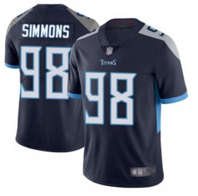 Wholesale Cheap Men\'s Tennessee Titans #98 Jeffery Simmons Navy Vapor Untouchable Limited Stitched Jersey