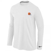 Wholesale Cheap Nike Cleveland Browns Sideline Legend Authentic Logo Long Sleeve T-Shirt White