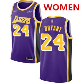 Wholesale Cheap Women\'s Los Angeles Lakers #24 Kobe Bryant Purple Basketball Swingman Statement Edition Jersey