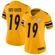 Wholesale Cheap Nike Steelers #19 JuJu Smith-Schuster Gold Women's Stitched NFL Limited Inverted Legend Jersey