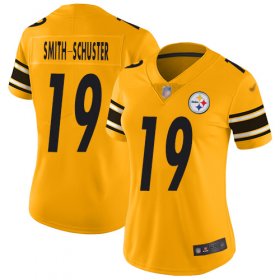 Wholesale Cheap Nike Steelers #19 JuJu Smith-Schuster Gold Women\'s Stitched NFL Limited Inverted Legend Jersey