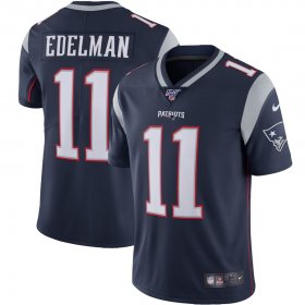 Wholesale Cheap New England Patriots #11 Julian Edelman Nike 100th Season Vapor Limited Jersey Navy