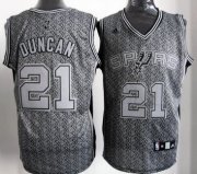 Wholesale Cheap San Antonio Spurs #21 Tim Duncan Gray Static Fashion Jersey
