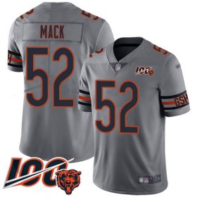 Wholesale Cheap Nike Bears #52 Khalil Mack Silver Men\'s Stitched NFL Limited Inverted Legend 100th Season Jersey