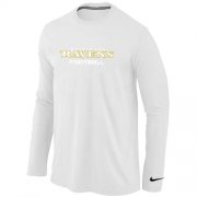 Wholesale Cheap Nike Baltimore Ravens Authentic Font Long Sleeve T-Shirt White