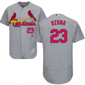 Wholesale Cheap Cardinals #23 Marcell Ozuna Grey Flexbase Authentic Collection Stitched MLB Jersey
