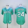 Wholesale Cheap Mariners #24 Ken Griffey Green Flexbase Authentic Collection 2016 Hall Of Fame Patch Stitched MLB Jersey